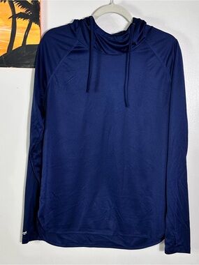 Baleaf Men's Navy Performance Hooded Long Sleeve Top
